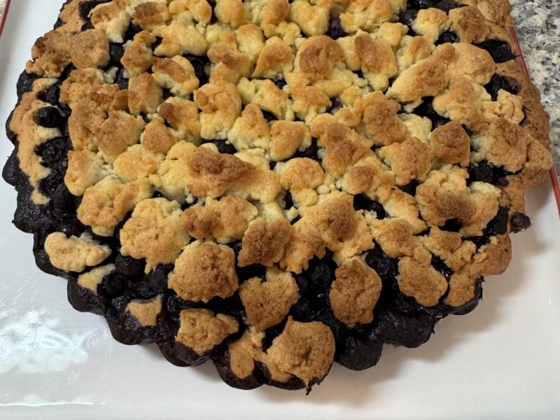 Cliquez pour zoomer ! Tarte aux myrtilles façon crumble Thermomix par Coconini