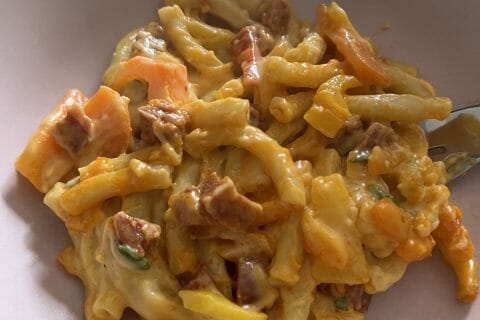 Cliquez pour zoomer ! Gratin de macaroni poivrons et chorizo Thermomix par Cindy