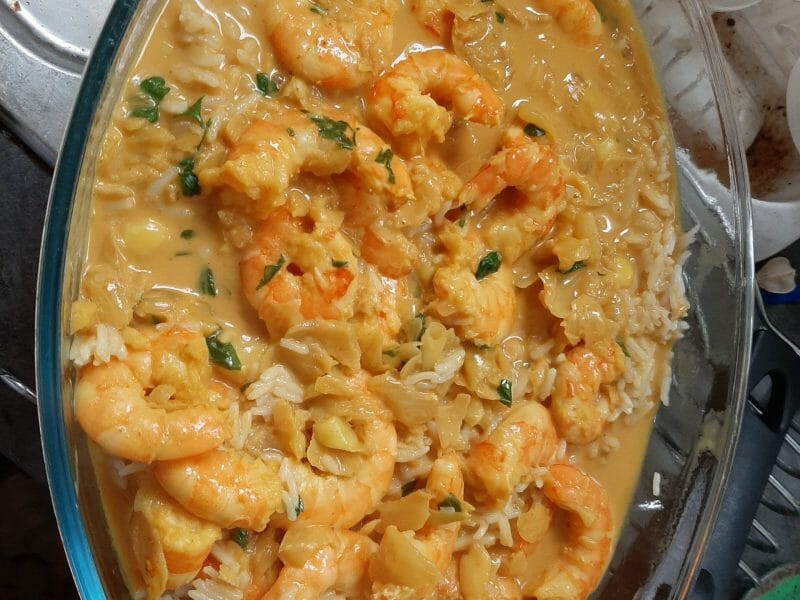 Cliquez pour zoomer ! Curry de crevettes au lait de coco Thermomix par coralie_367