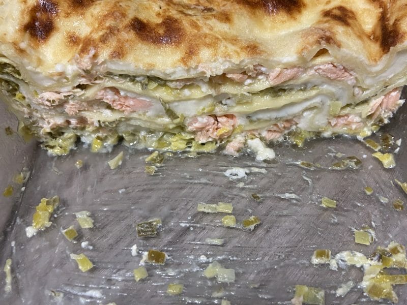 Cliquez pour zoomer ! Lasagnes au saumon et poireaux Thermomix par aurelie38230