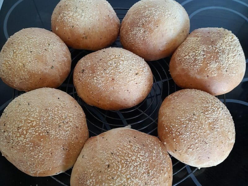 Pains burger au parmesan et romarin Thermomix par Jojo_supernova