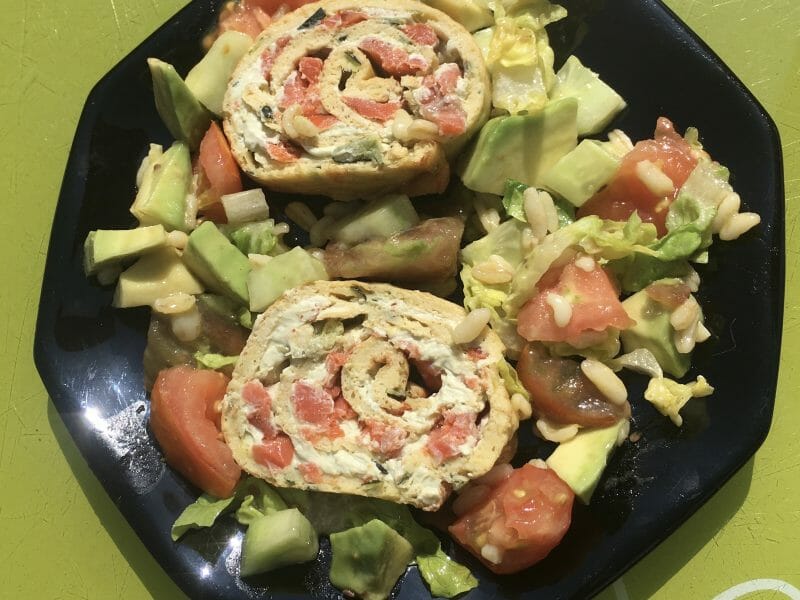 Cliquez pour zoomer ! Roulé aux courgettes et au saumon fumé Thermomix par Sylviane92230