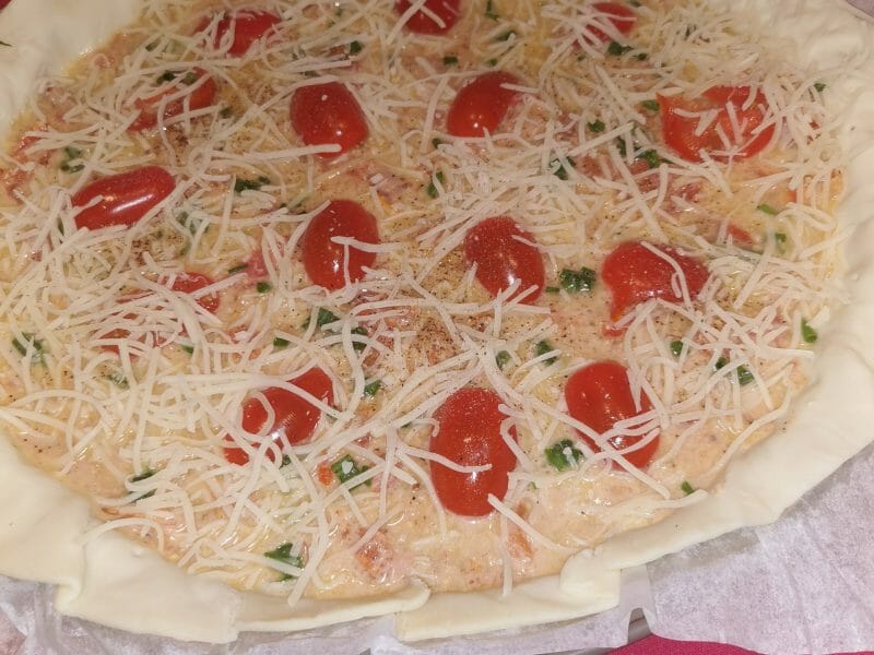 Cliquez pour zoomer ! Tarte au thon, tomate et moutarde Thermomix par christelle_528