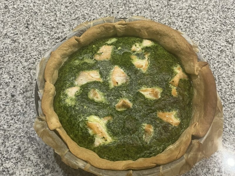 Cliquez pour zoomer ! Tarte épinards, saumon et chèvre Thermomix par Lisballe