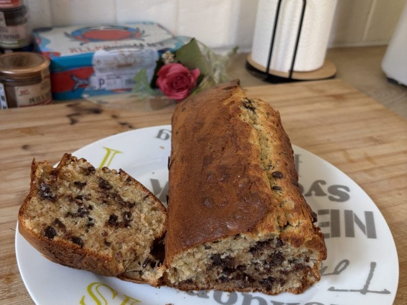 Cliquez pour zoomer ! Cake banane et pépites de chocolat Thermomix par Aurélie