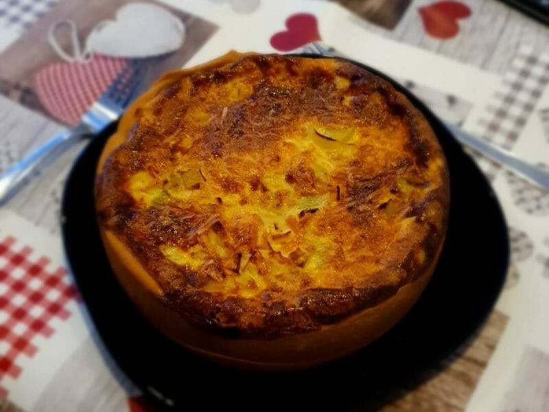 Cliquez pour zoomer ! Gâteau poireaux, lardons et fromage Thermomix par Kikeka