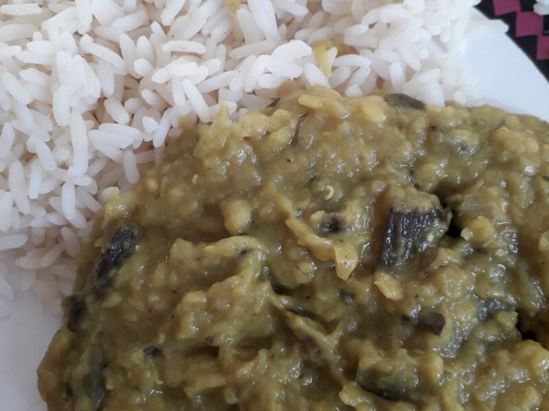 Cliquez pour zoomer ! Dhal d’aubergine et de lentilles corail Thermomix par Fiorille