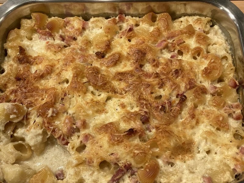 Cliquez pour zoomer ! Gratin de fusilli au jambon Thermomix par Ninilatortue