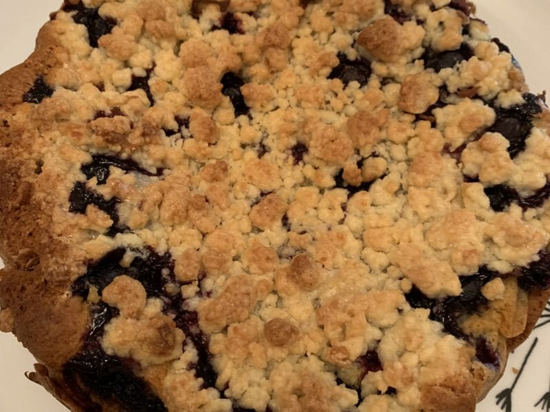 Cliquez pour zoomer ! Gâteau aux myrtilles façon crumble Thermomix par adeline_342