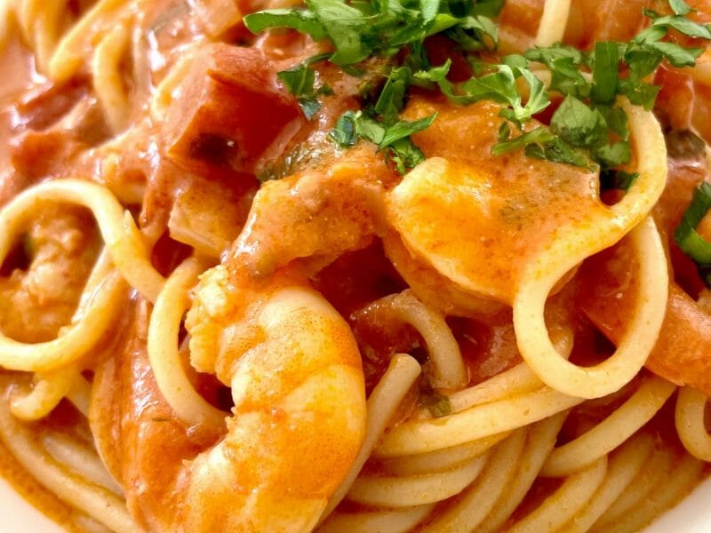 Cliquez pour zoomer ! Spaghettis aux crevettes et à l’ail Thermomix par 🍀nanou050885🍀