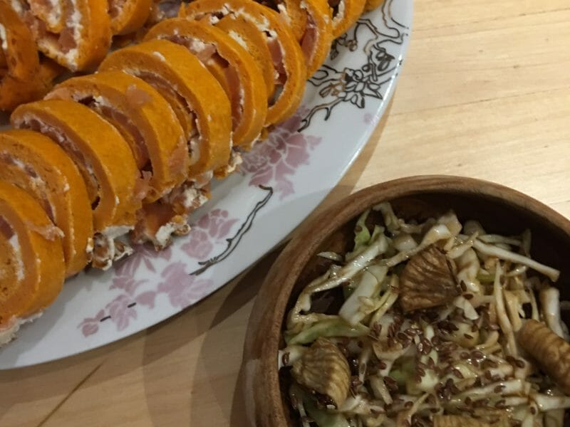 Cliquez pour zoomer ! Roulé à la tomate, saumon et fromage Thermomix par Salma Zaz