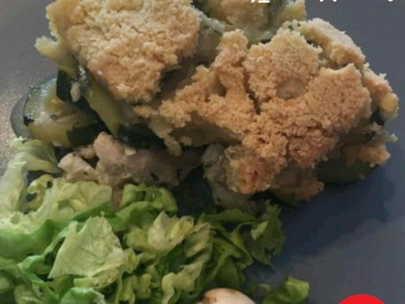 Cliquez pour zoomer ! Crumble poulet, courgettes et parmesan Thermomix par baptistelecuisinier