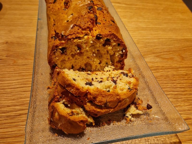 Cliquez pour zoomer ! Cake banane et pépites de chocolat Thermomix par anjuluto
