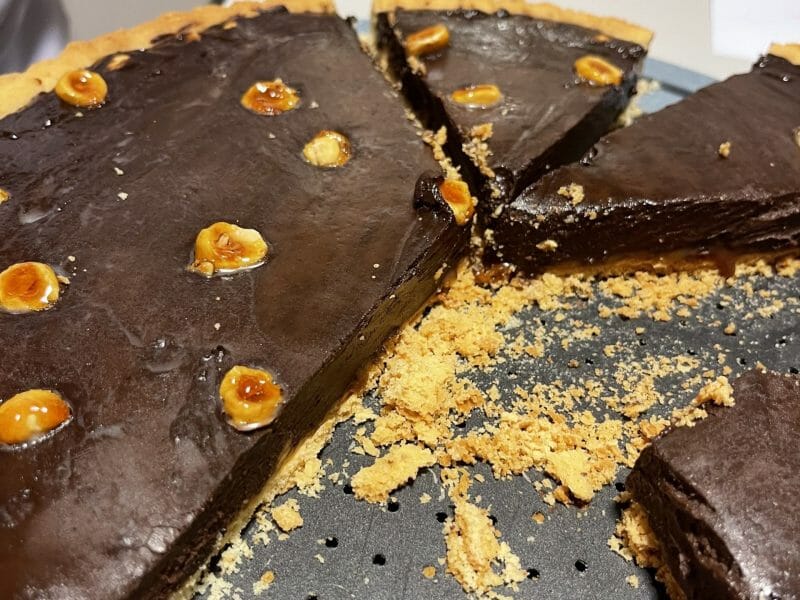 Cliquez pour zoomer ! Tarte au chocolat et cacahuètes caramélisées Thermomix par sarrou_1
