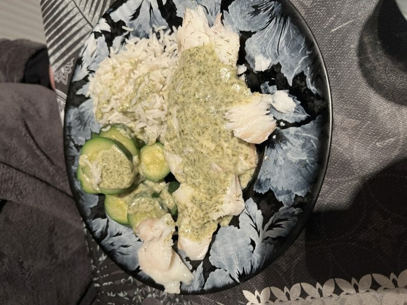 Cliquez pour zoomer ! Filet de cabillaud et sa sauce persillée Thermomix par angel42520