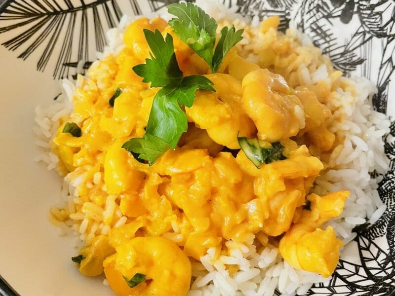Cliquez pour zoomer ! Curry de crevettes au lait de coco Thermomix par sabrina3960