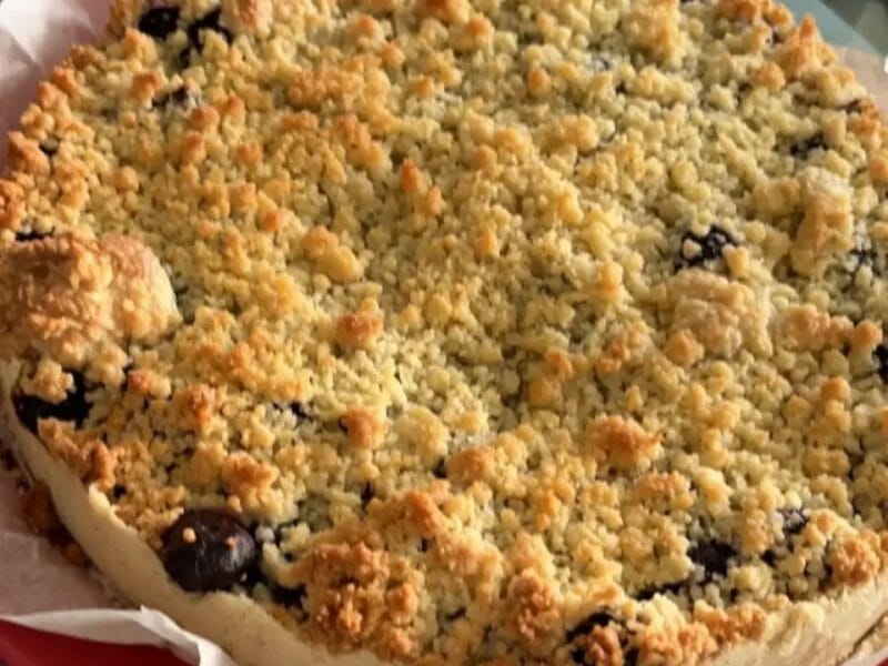Cliquez pour zoomer ! Tarte aux myrtilles façon crumble Thermomix par Lilouune