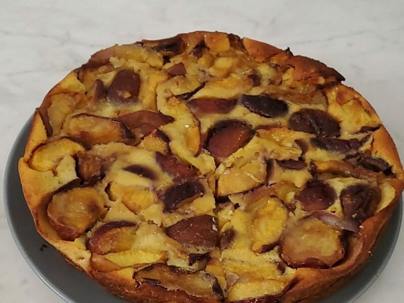 Cliquez pour zoomer ! Clafoutis aux pêches Thermomix par maly2a