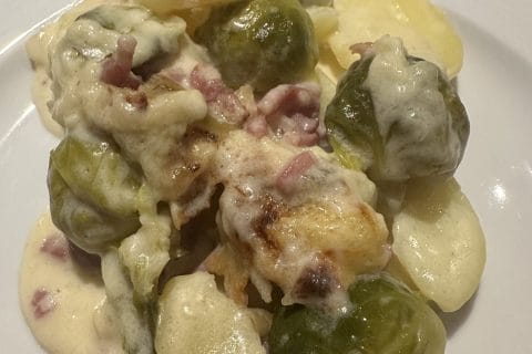 Cliquez pour zoomer ! Gratin de choux de Bruxelles au comté Thermomix par camillealmrs