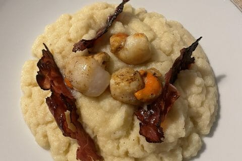 Cliquez pour zoomer ! Saint Jacques snackées sur purée de panais Thermomix par soso830