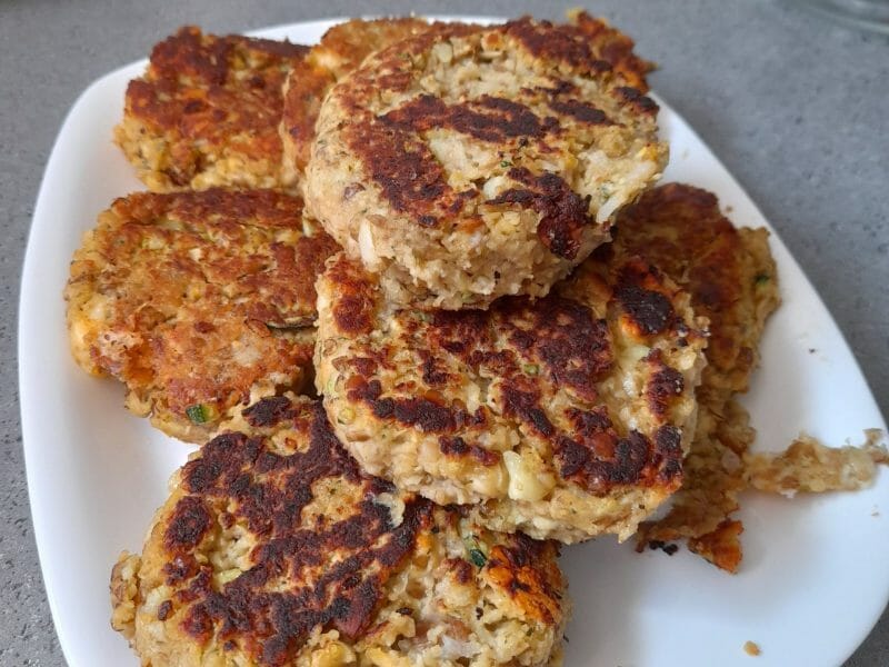 Cliquez pour zoomer ! Steaks lentilles, pois chiches, courgettes Thermomix par lulutouoli