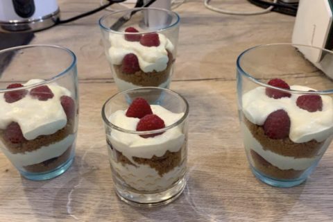 Cliquez pour zoomer ! Tiramisu aux framboises et spéculoos au Thermomix