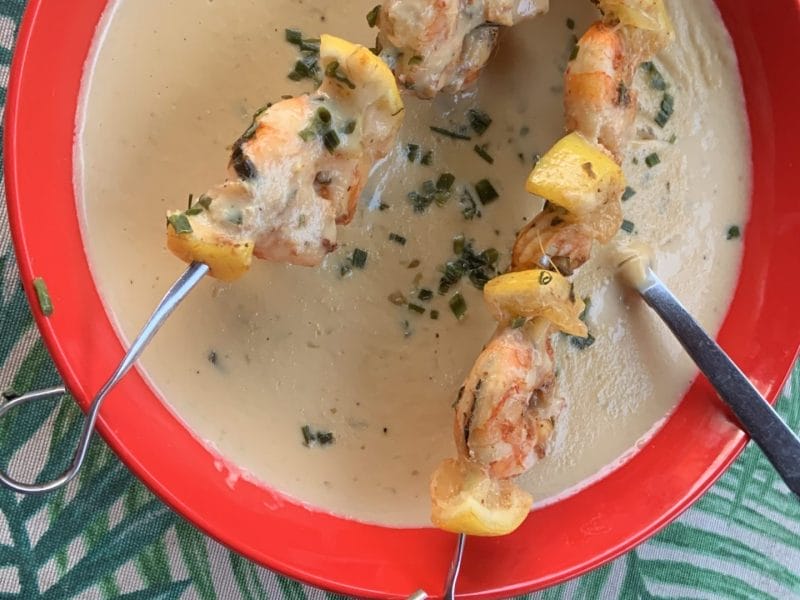 Cliquez pour zoomer ! Soupe de concombre et crevettes marinées au citron Thermomix par ghislaine_50