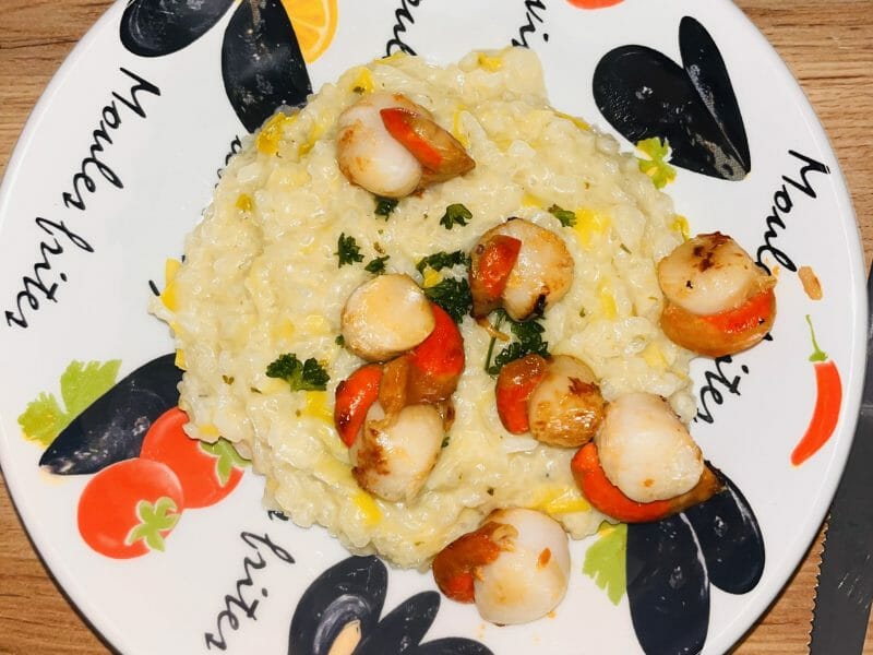 Cliquez pour zoomer ! Risotto aux Saint Jacques et poireaux Thermomix par lesly_9