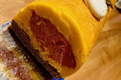 Cliquez pour zoomer ! Bûche glacée mangue et framboise Thermomix par gwendolineee