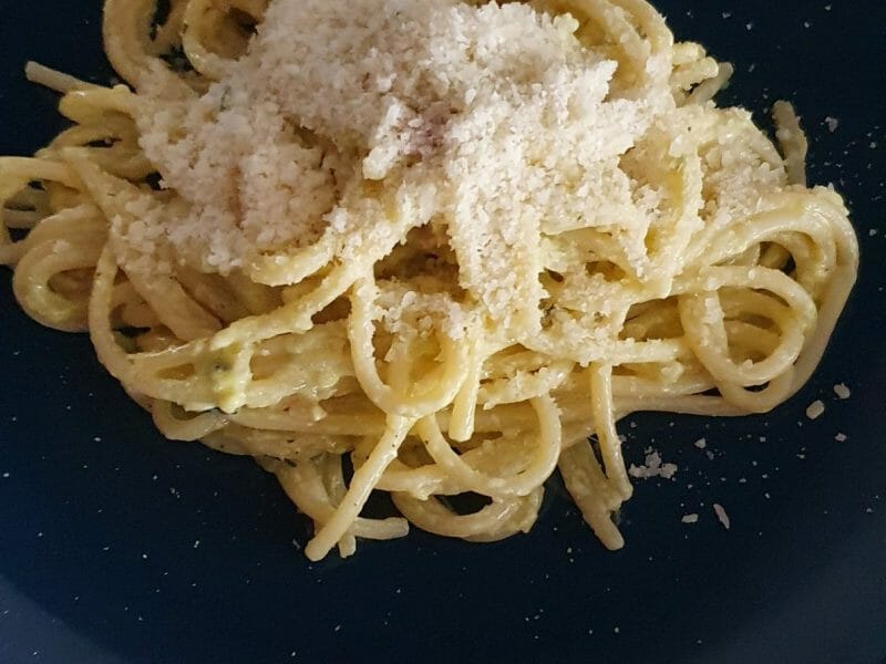 Cliquez pour zoomer ! Pâtes aux courgettes façon carbonara Thermomix par Cindy