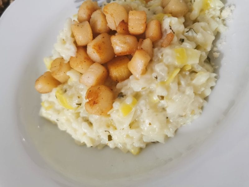 Cliquez pour zoomer ! Risotto aux Saint Jacques et poireaux Thermomix par El Mazhar