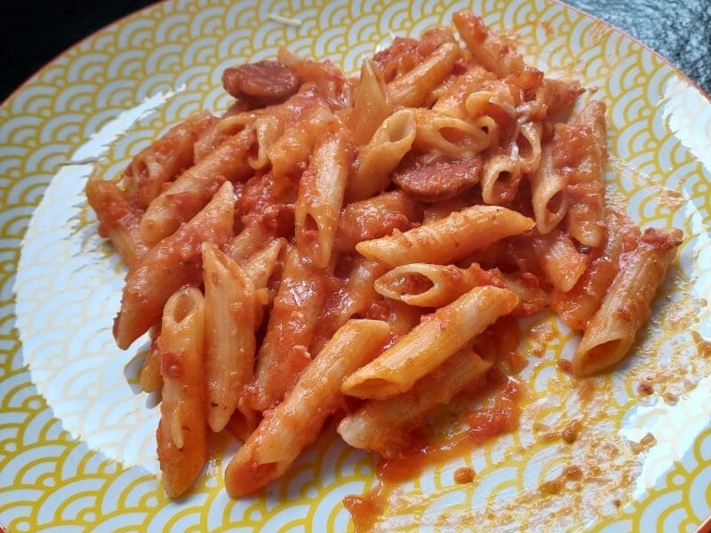 Cliquez pour zoomer ! Penne au chorizo Thermomix par Zittao 🍒