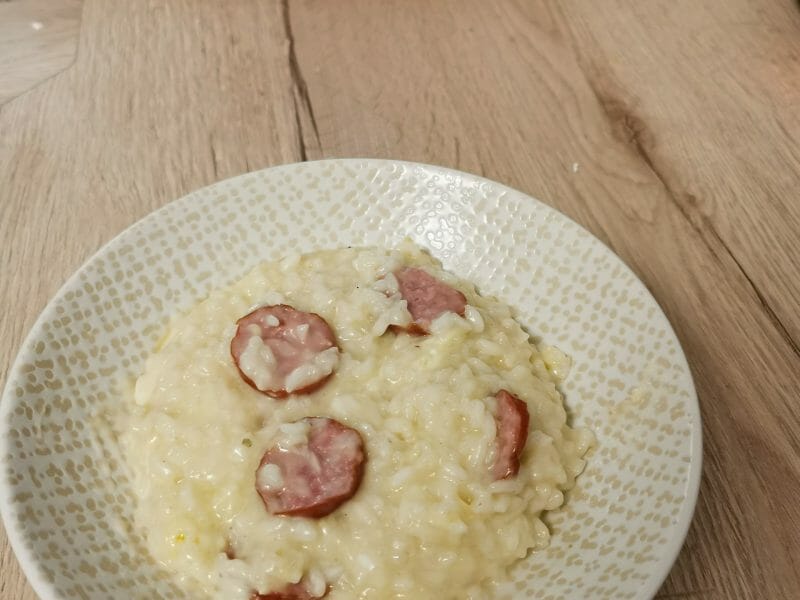 Cliquez pour zoomer ! Risotto à la saucisse fumée et au comté Thermomix par cookandjuju