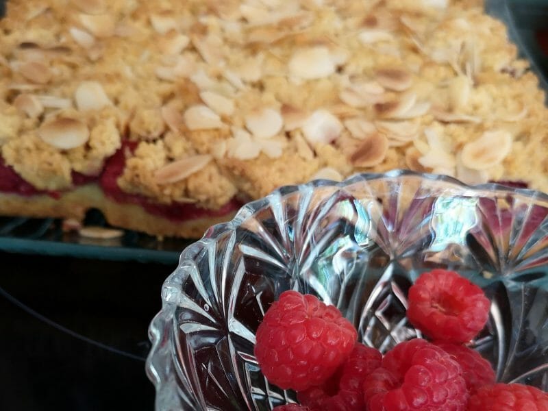 Cliquez pour zoomer ! Cookie-crumble rhubarbe framboises Thermomix par Maryvette
