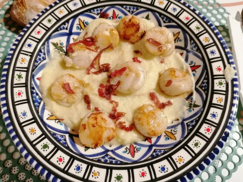 Cliquez pour zoomer ! Saint Jacques snackées sur purée de panais Thermomix par tishow32