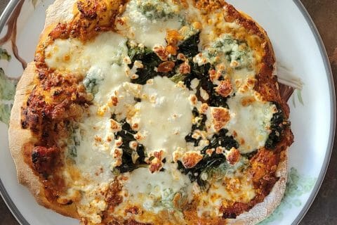 Cliquez pour zoomer ! Pizza épinards et feta Thermomix par nanisnette