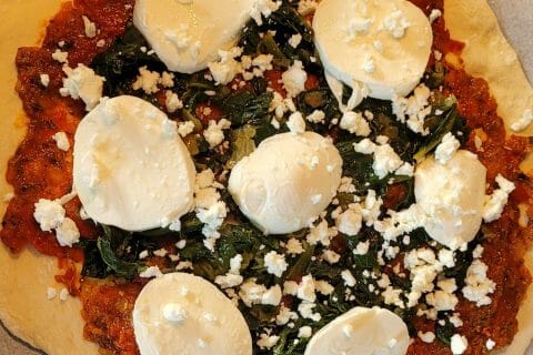 Cliquez pour zoomer ! Pizza épinards et feta Thermomix par nanisnette