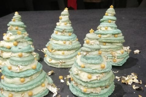 Cliquez pour zoomer ! Sapins de macarons à la framboise Thermomix par Enola1702