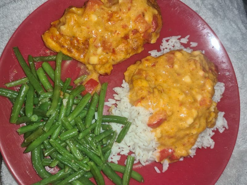 Cliquez pour zoomer ! Poulet à la crème de poivrons Thermomix par angelique_506