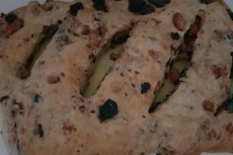 Cliquez pour zoomer ! Fougasse olives et lardons au Thermomix