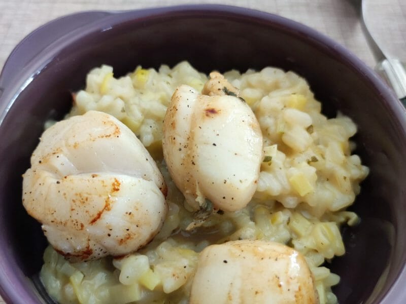 Cliquez pour zoomer ! Risotto aux Saint Jacques et poireaux Thermomix par rachelle