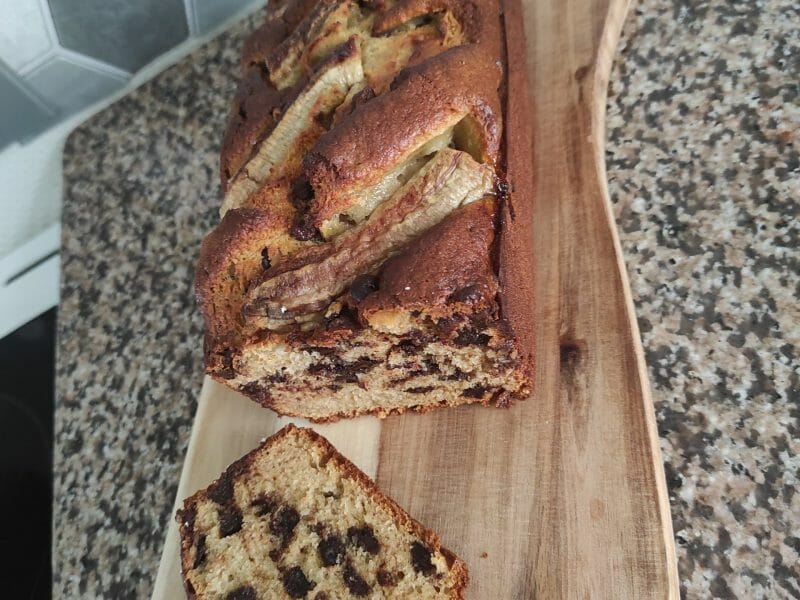 Cliquez pour zoomer ! Cake banane et pépites de chocolat Thermomix par ummawladi