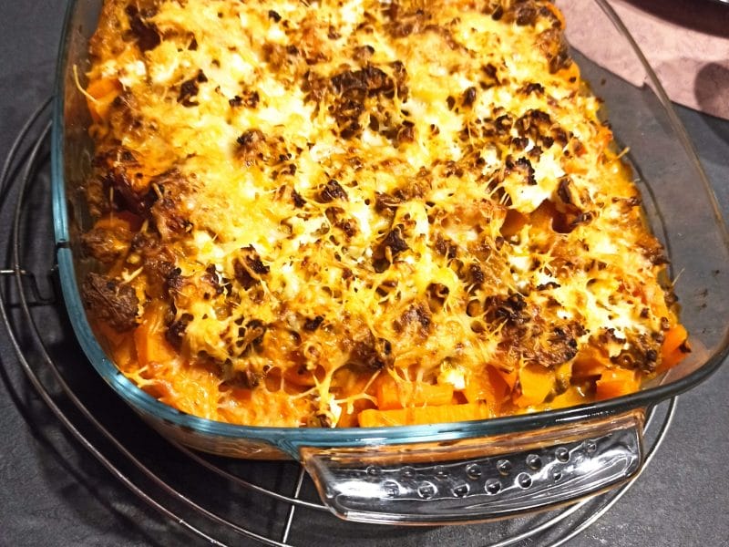 Cliquez pour zoomer ! Casserole de patates douces à la viande hachée et fêta Thermomix par Isa63490
