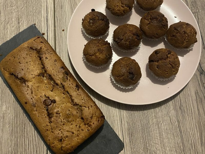 Cliquez pour zoomer ! Cake banane et pépites de chocolat Thermomix par tic-tac’s