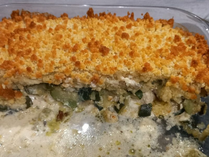 Cliquez pour zoomer ! Crumble poulet, courgettes et parmesan Thermomix par sandy_129