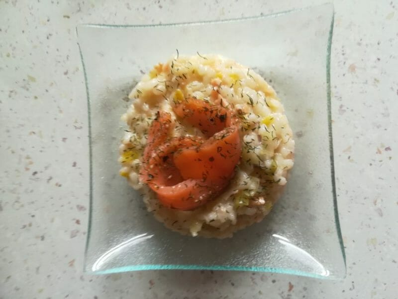 Cliquez pour zoomer ! Risotto poireaux et saumon fumé Thermomix par Valou73