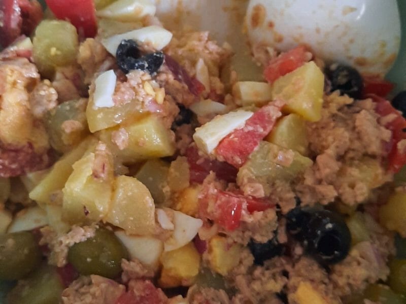 Cliquez pour zoomer ! Salade de pommes de terre au thon Thermomix par histoires25