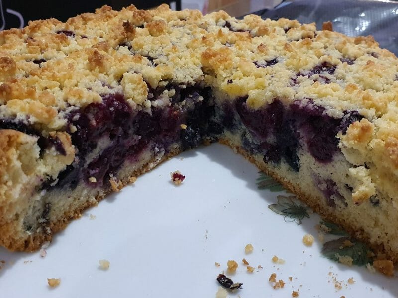 Cliquez pour zoomer ! Gâteau aux myrtilles façon crumble Thermomix par delphine