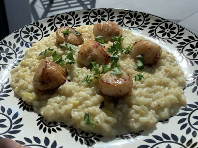 Cliquez pour zoomer ! Risotto aux Saint Jacques et poireaux Thermomix par romane_1301
