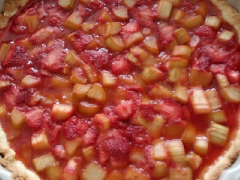 Cliquez pour zoomer ! Tarte aux fraises et à la rhubarbe Thermomix par Heidi22650